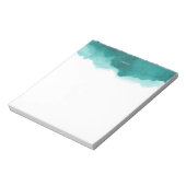 ティール(緑がかった色)水のスプラッシュパーソナライズされたメモ帳 ノートパッド (回転)