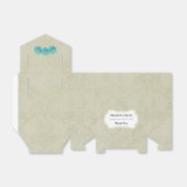 ティール（緑がかった色）水の色のバラタンダマスウェディング感謝してい フェイバーボックス (折り畳みなし)