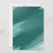 ティール(緑がかった色)水の色の招待 – 結婚式の招待 招待状 (裏面)