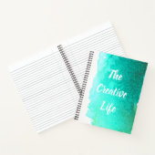 ティール（緑がかった色）水の色クリエイティブ寿命見積 ノートブック (内部)
