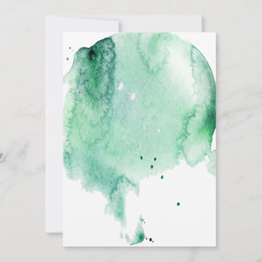 ティール(緑がかった色)水カラスプラッシュ披露宴のみ招待状 招待状 (裏面)