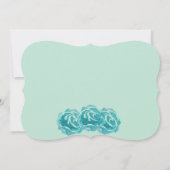 ティール(緑がかった色)水カラーバラマザーズデイブランチ 招待状 (裏面)