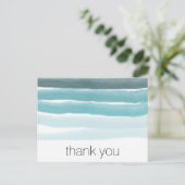 ティール（緑がかった色）水彩はがき ポストカード (スタンド正面)