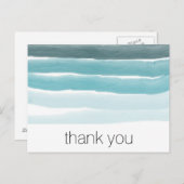 ティール（緑がかった色）水彩はがき ポストカード (正面/裏面)