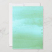 ティール(緑がかった色)水彩アイボリーと金ゴールドダスト50誕生日 招待状 (裏面)