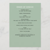 ティール（緑がかった色）水彩フローラ写真2ページ葬儀 プログラム (裏面)