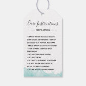 ティール(緑がかった色)水彩可愛いラブプロダクトラベル ギフトタグ (裏面)