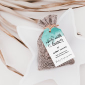 ティール（緑がかった色）水彩可愛いラブプロダクトラベル ギフトタグ