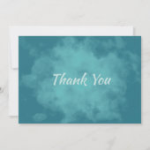 ティール（緑がかった色）水彩抽象芸術 サンキューカード (正面)