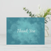 ティール（緑がかった色）水彩抽象芸術 サンキューカード (スタンド正面)