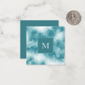 ティール（緑がかった色）水彩抽象芸術 ノートカード (正面/裏面インサイチュ)