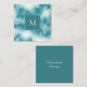 ティール（緑がかった色）水彩抽象芸術 ノートカード (正面/裏面)