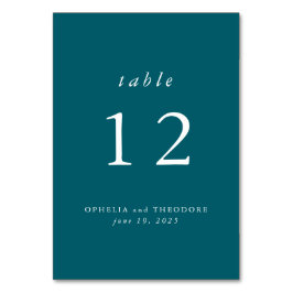 ティール（緑がかった色）水彩植物緑結婚の写真 テーブルナンバー