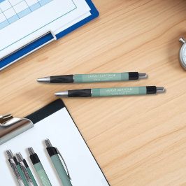 ティール(緑がかった色)水彩波モダン泳ぎコーチペン ボールペン