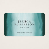 ティール(緑がかった色)水彩画エステティシャンスパ贈与証 (正面)