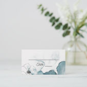 ティール（緑がかった色）水彩画結婚像の座席表 プレイスカード (スタンド正面)