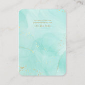 ティール(緑がかった色)水彩金ゴールドカスタムジュエリーカード 名刺 (裏面)