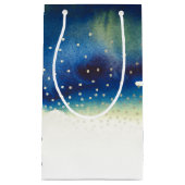 ティール（緑がかった色）水彩金ゴールド紙吹雪結婚ドット スモールペーパーバッグ (正面)