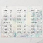 ティール（緑がかった色）水彩銀グリッターパンフレット (裏面)