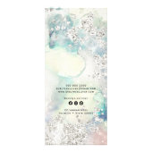 ティール(緑がかった色)水彩銀グリッター価格表 ラックカード (裏面)