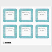 ティール(緑がかった色)水彩銀フェイク星塵蔵書票 スクエアシール (シート)