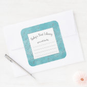 ティール(緑がかった色)水彩銀フェイク星塵蔵書票 スクエアシール (封筒)