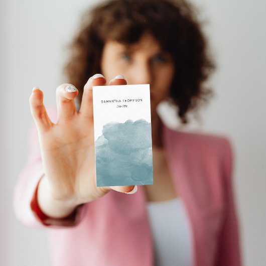 ティール(緑がかった色)水彩QRコードソーシャルメディアのアイコン 名刺