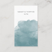 ティール(緑がかった色)水彩QRコードソーシャルメディアのアイコン 名刺 (正面)