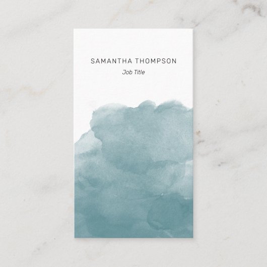 ティール(緑がかった色)水彩QRコードソーシャルメディアのアイコン 名刺 (正面)