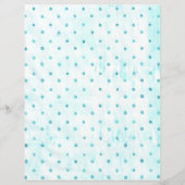 ティール（緑がかった色）水玉模様オンホワイトターコイズスクラップブック紙 (裏面)