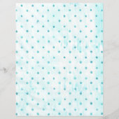 ティール（緑がかった色）水玉模様オンホワイトターコイズスクラップブック紙 (正面)