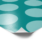 ティール(緑がかった色)水玉模様パターン フォトプリント            (角)