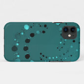 ティール(緑がかった色)水玉模様旋回 Case-Mate iPhoneケース (裏面(横))