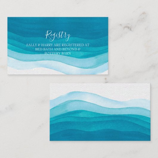 ティール（緑がかった色）水結婚色 | レジストリカード エンクロージャーカード (正面/裏面)