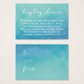 ティール(緑がかった色)水色なしラップブライダルシャワーギフトカード (正面&裏面)