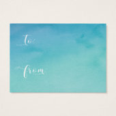 ティール(緑がかった色)水色なしラップブライダルシャワーギフトカード (裏面)