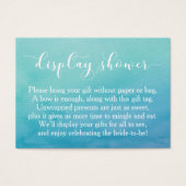 ティール(緑がかった色)水色なしラップブライダルシャワーギフトカード (正面)