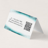 ティール(緑がかった色)水色エレガントモダンカスタム折り畳み 名刺 (裏面)