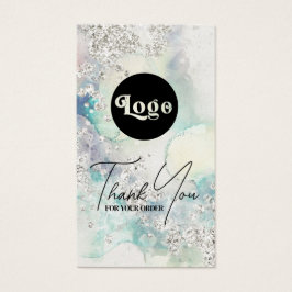 ティール（緑がかった色）水色シルバーグリッターパッケージのインサート