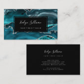 ティール(緑がかった色)水色瑪瑙 名刺 (正面/裏面)