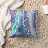 ティール（緑がかった色）氷柱 クッション (ブランケット)