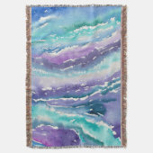 ティール（緑がかった色）氷柱 スローブランケット (正面縦)
