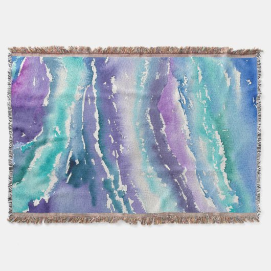 ティール（緑がかった色）氷柱 スローブランケット (正面)