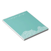 ティール（緑がかった色）波 ノートパッド (アングル)