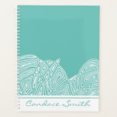 ティール（緑がかった色）波 プランナー手帳 (正面)