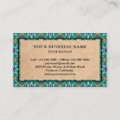 ティール(緑がかった色)浴室用床材タイル設置具 名刺 (裏面)