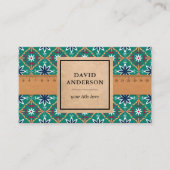 ティール(緑がかった色)浴室用床材タイル設置具 名刺 (正面)