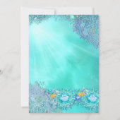 ティール（緑がかった色）海ジュエルスウィート16バースデーパーティー2 招待状 (裏面)