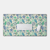 ティール（緑がかった色）海獣パターン デスクマット (キーボード&マウス)