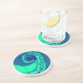 ティール（緑がかった色）・海軍航海のタコ触手 コースター (側面)